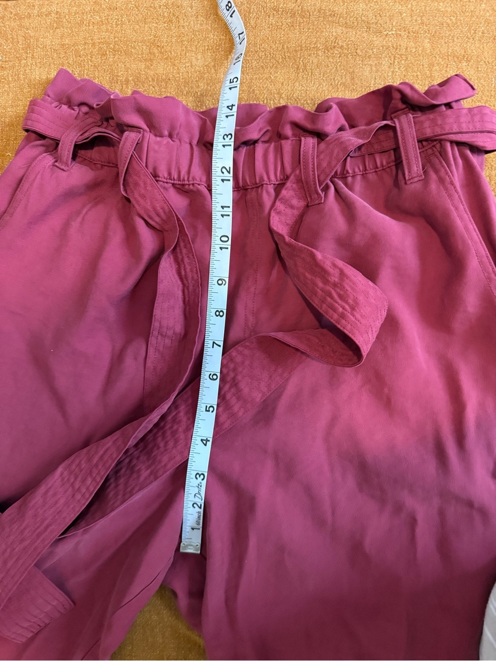 A new day Paper bag pull on pants medium burgundy - Picture 3 of 6